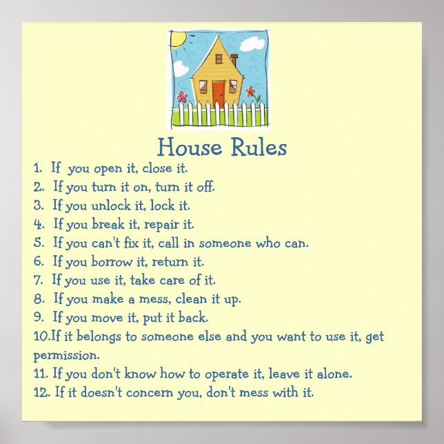 House Regler Poster (Framsidan)