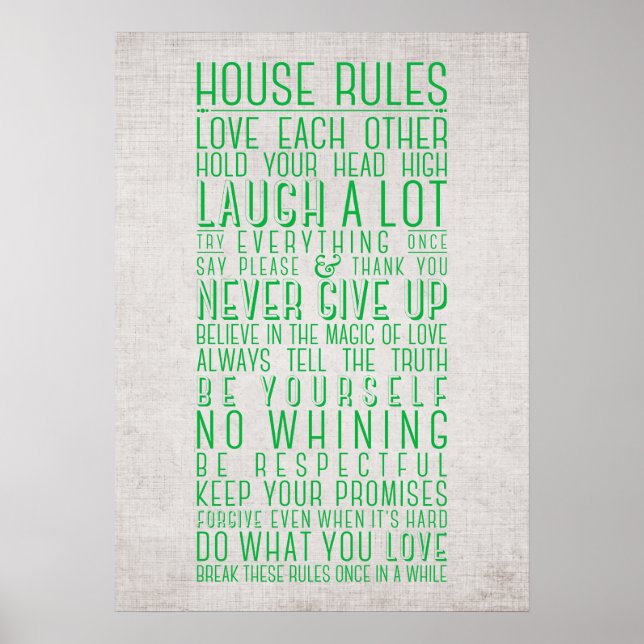 House Regler Poster (Framsidan)