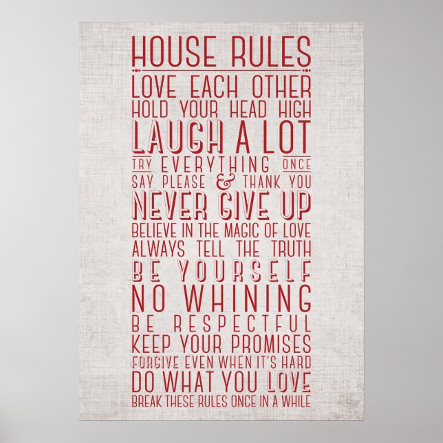 House Regler Poster (Framsidan)