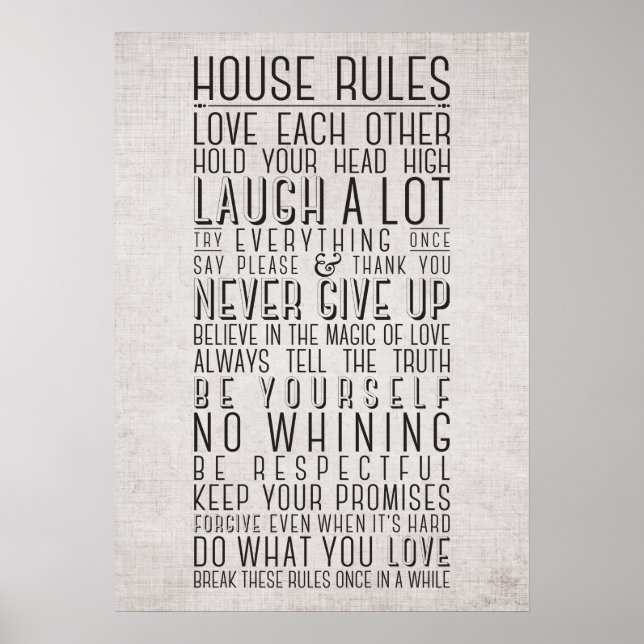 House Regler Poster (Framsidan)