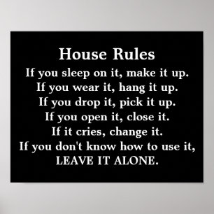 House Regler - poster utskrift