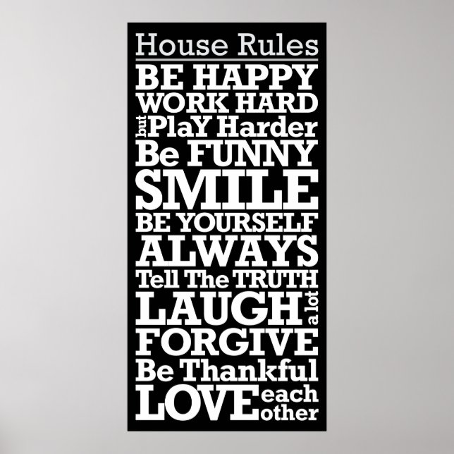 House Regler Sign Motivational Poster (Framsidan)