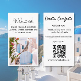 House Rental Anpassningsbar bild QR-kod Grekland Visitkort