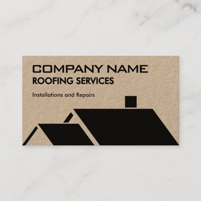 House roof geometric roofing Business Card Visitkort (Framsida)