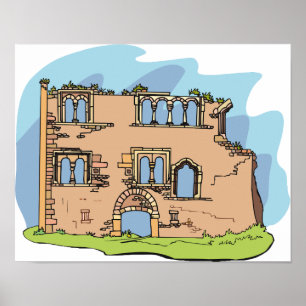 House Ruins Crumbling Bygg Poster