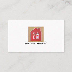 House Sale Logotyp, Realtor, Gods Agent Visitkort