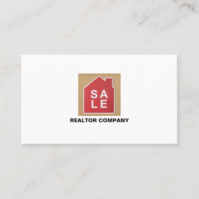 House Sale Logotyp, Realtor, Gods Agent Visitkort (Framsida)