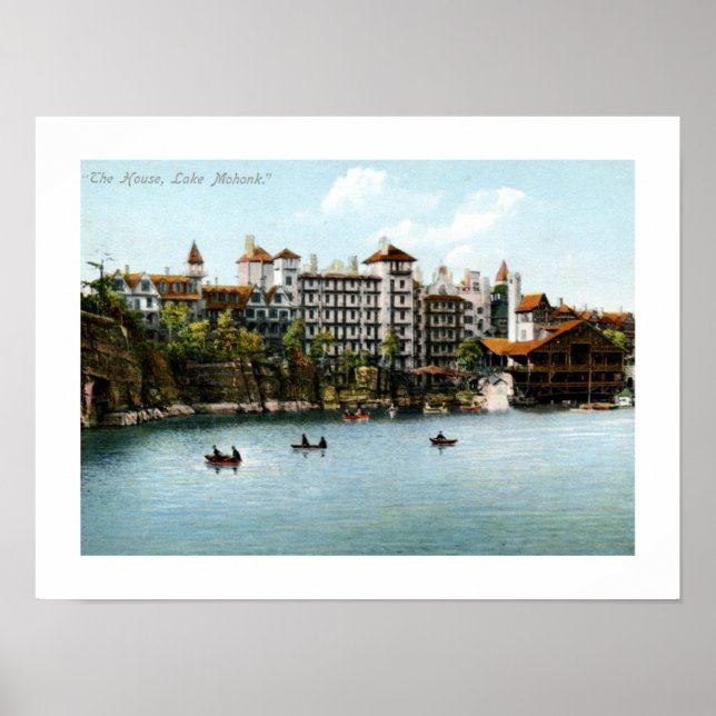 House, Sjö Mohonk, NY 1910 Vintage Poster (Framsidan)