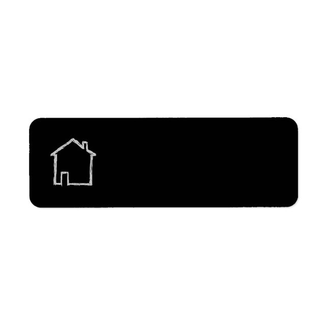 House Sketch. Grått och svart. Returadress Etikett (Framsidan)