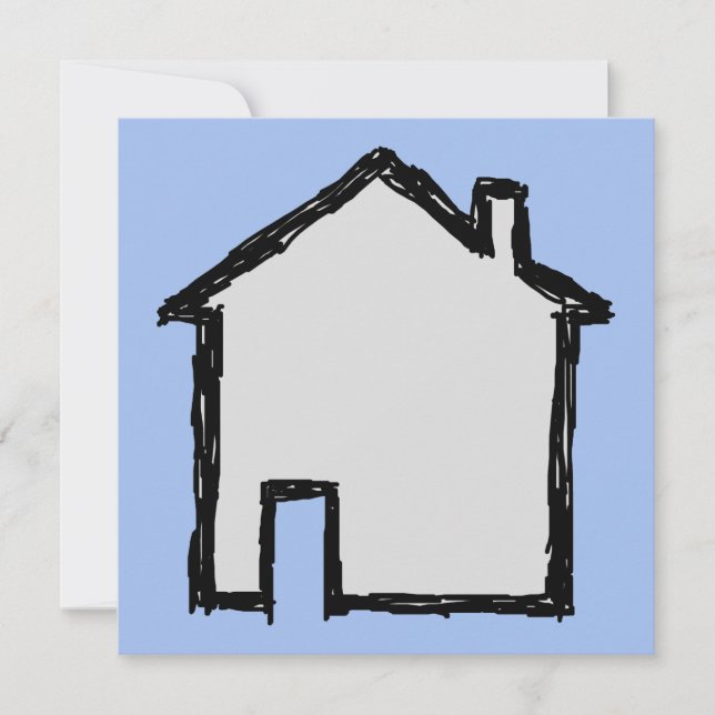 House Sketch. Svart och blå. (Framsida)