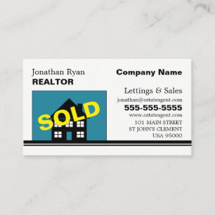 House Sold, Realtor, Gods Agent Affärskortet Visitkort