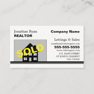 House Sold, Realtor, Gods Agent Affärskortet Visitkort