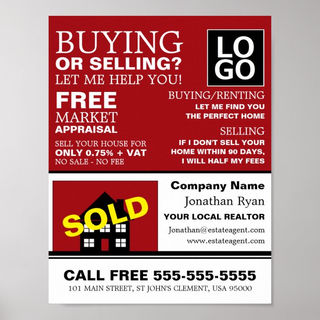 House Sold, Realtor, Gods Agent Revertising Poster (Framsidan)