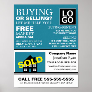 House Sold, Realtor, Gods Agent Revertising Poster