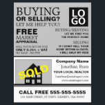 House Sold, Realtor, Gods Agent Revertising Reklamblad<br><div class="desc">House Sold,  Realtor,  Gods Agent,  reklamflygare från Affärskortet Store.</div>