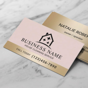 House Sparkles Logo Rosabränd Städtjänst Visitkort