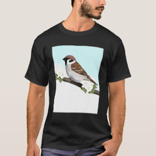 House Sparrow Bird Birder Bird Fågelskådare Biolog T Shirt