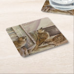 House Sparrows Bird Underläggs Underlägg Papper Kvadrat<br><div class="desc">House Sparrow Bird Underläggs (Sparrows samlades på ett fönsterledband). Handmålad design som visar "Sparrow Birds". Perfektens gåva till fågeln älskare. Njut av drycker med vänner och familj på dessa botaniska tema Sparrow Bird Underläggs. Fredlig och en utmärkt gåva till dem som uppskattar fågellivet runt omkring oss alla. För in naturen...</div>