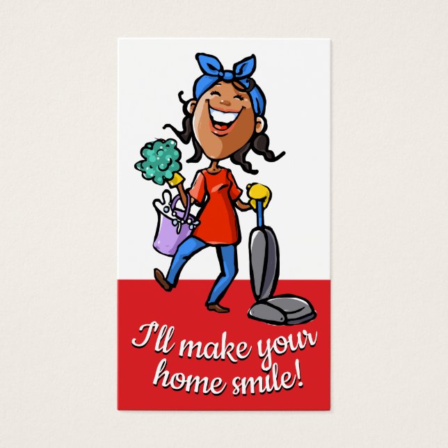 House Städning.Afro American Cleaner Visitkort (Framsidan)