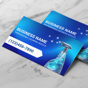 House Städning Blue HoloGrapcs Spray Cleaner Visitkort