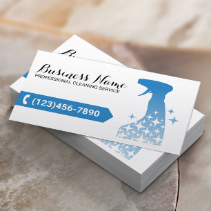 House Städning Blue Spray Cleaner Houseeping Visitkort