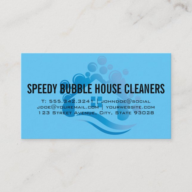 House Städning Bubbles-Logotyp Visitkort (Framsida)