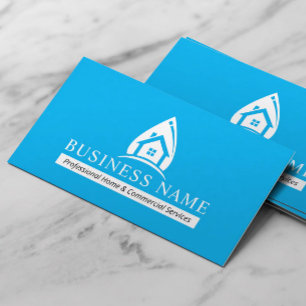 House Städning Eco Vatten Drop House Logotyp Blue Visitkort