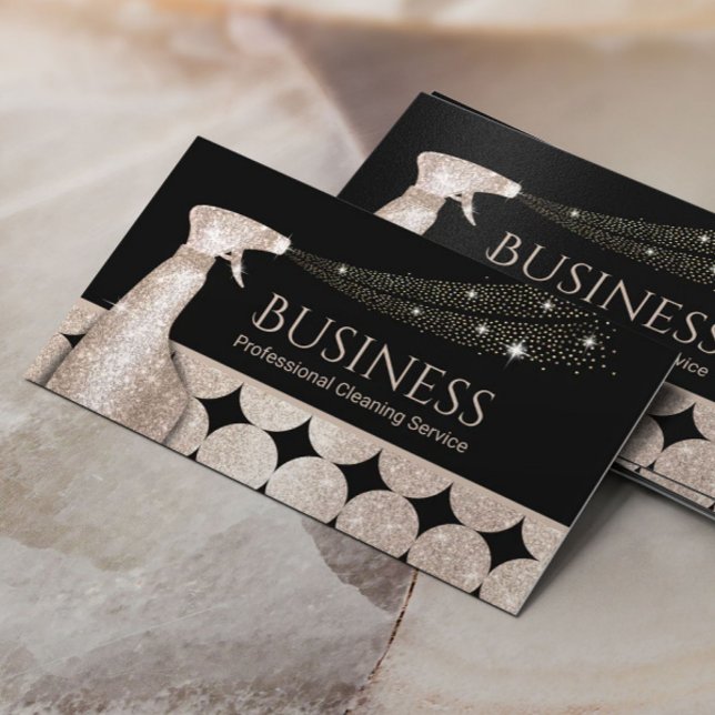 House Städning Geometric Guld Circles Maid Visitkort (Skapare uppladdad)