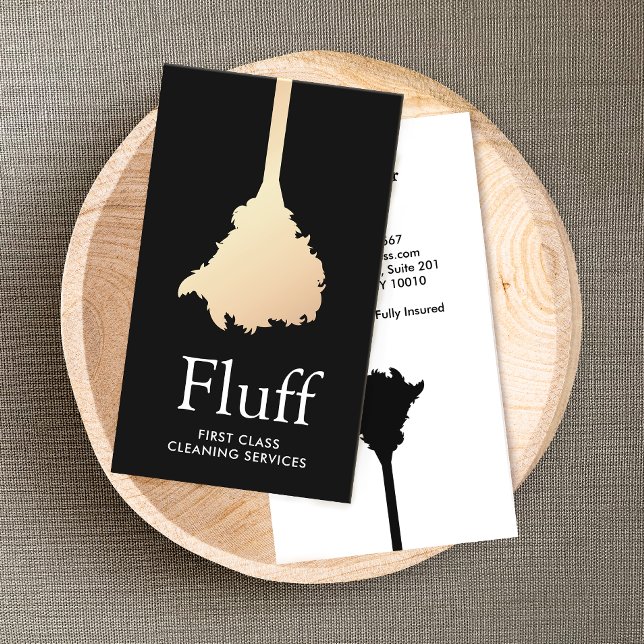 House Städning Guld Feather Duster Visitkort (Skapare uppladdad)