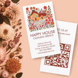 House Städning Home Services Blommigt Farmhouse QR Visitkort