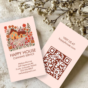 House Städning Home Services Blommigt Farmhouse QR Visitkort