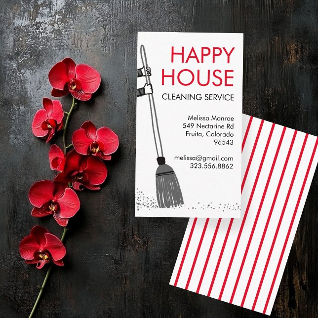 House Städning Home Services Janitorial Supplies Visitkort (House Cleaning Home Services Janitorial Supplies Sweep Broom Business Card
)