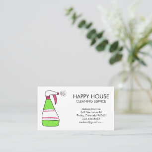 House Städning Home Services Supplies Spray Flaska Visitkort