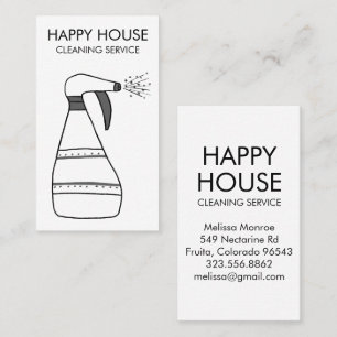 House Städning Home Services Supplies Spray Flaska Visitkort