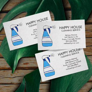 House Städning Home Services Supplies Spray Flaska Visitkort