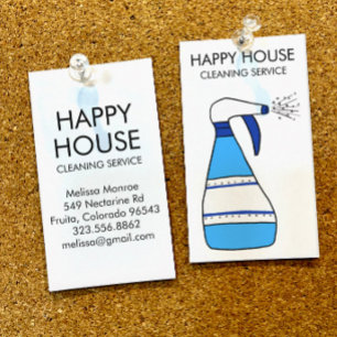 House Städning Home Services Supplies Spray Flaska Visitkort