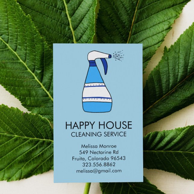 House Städning Home Services Supplies Spray Flaska Visitkort (Skapare uppladdad)
