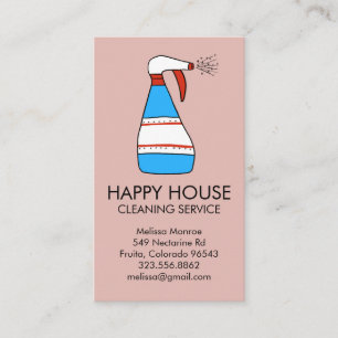 House Städning Home Services Supplies Spray Flaska Visitkort