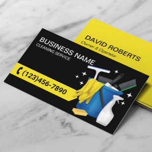 House Städning Household Service Black & Gult Visitkort