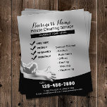 House Städning Household Service Modern Silver Flygblad<br><div class="desc">Modern Silver-utflyktare Städning i hemmet.</div>
