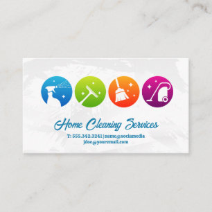 House Städning Icons och Chore Services Visitkort