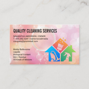 House Städning ikoner   Soap Bubbles Visitkort