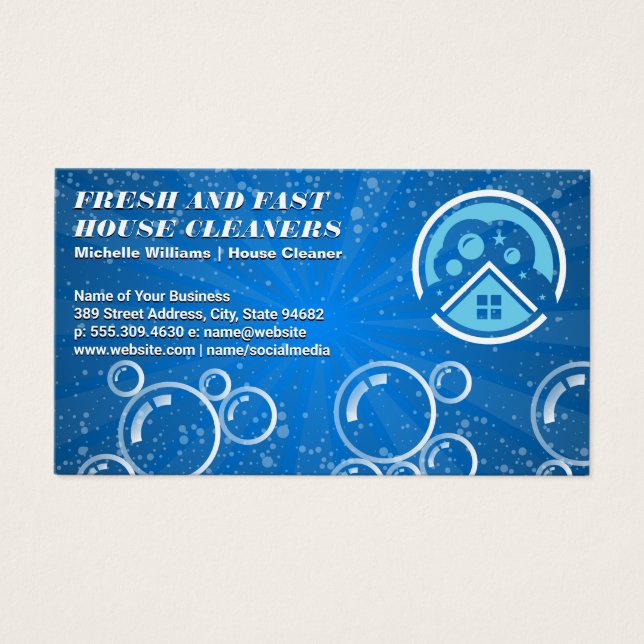 House Städning Logotyp | Bubbar Visitkort (Framsidan)