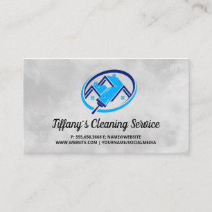 House Städning Logotyp Maid Janitor Visitkort