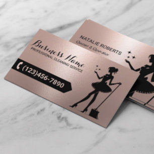 House Städning Maid Service Modern Ro Guld Visitkort