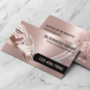 House Städning Maid Service Vatten Flows Ro Guld Visitkort