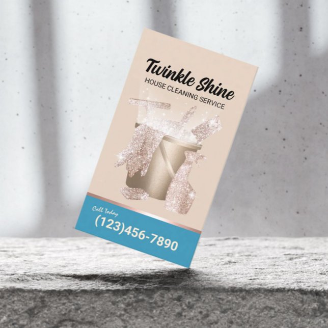 House Städning Modern Begei och Blue Houseservatio Visitkort (Skapare uppladdad)