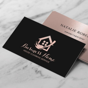 House Städning Modern Black Ro Guld Maid Service Visitkort