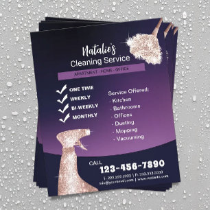 House Städning Modern Lila Maid Service Flygblad