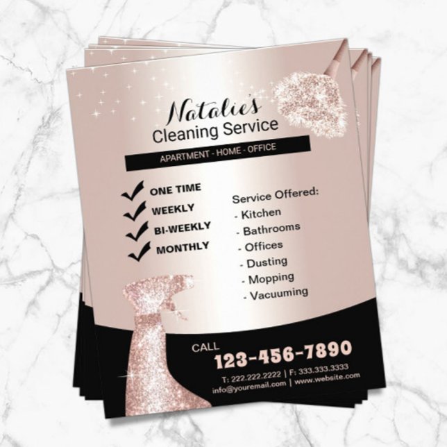House Städning Modern Maid Service Ro Guld Flygblad (Skapare uppladdad)